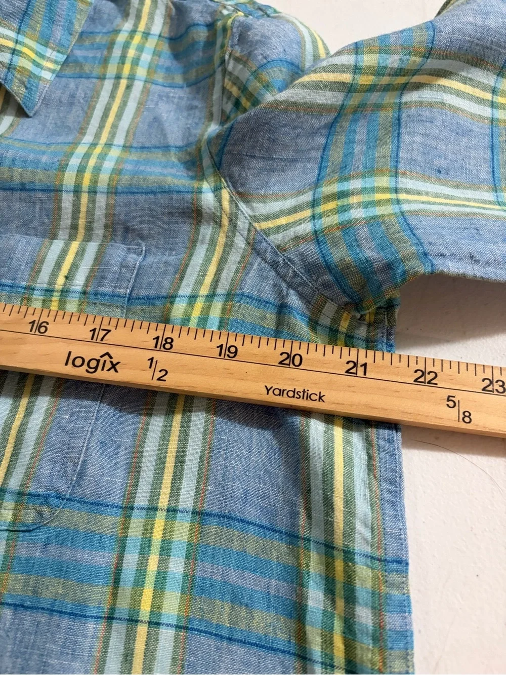 Saks Fifth Avenue Blue & Green Plaid Women’s Button-Down Shirt